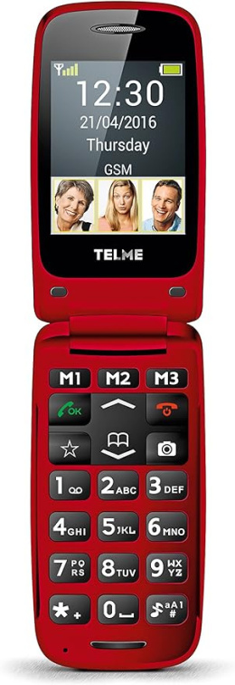 Emporia TellMe X200_001_R Telefon Komórkowy z Klapką, BEZ MENU POLSKIEGO
