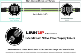 LINKUP - AVA 30cm 8-Pin (4+4) Adapter zasilania CPU ATX