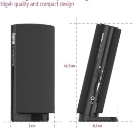 Hama Głośniki multimedialne E 80 (głośnik PC z wtyczką jack 3,5 mm, USB, 2,5 W, aktywne głośniki do komputera, laptopa, notebook