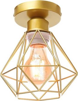 TOKIUS Lampa sufitowa w stylu retro, 16 cm kolor złoty