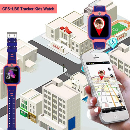 Dziecięcy smartwatch GPS LBS Tracke-NIEBIESKI