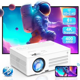 Projektor 4K, 15000 l, natywny 1080p 5G WiFi Bluetooth, AKATUO 350ANSI Mini LED projektor wideo