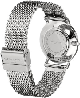 Liebeskind Damski analogowy zegarek kwarcowy z bransoletką ze stali nierdzewnej Czarny/Srebrny
