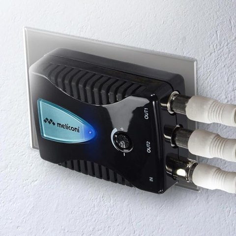 Meliconi AMP200 cyfrowy wewnętrzny wzmacniacz sygnału z filtrem LTE Meliconi AMP200 cyfrowy wewnętrzny wzmacniacz sygnału z filtrem LTE