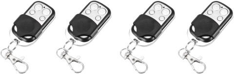 Zestaw 4 pilotów do bramy automatycznej z 4 przyciskami, uniwersalne, samouczące się, z baterią, stała częstotliwość 433,92 MHz Zestaw 4 pilotów do bramy automatycznej z 4 przyciskami, uniwersalne, samouczące się, z baterią, stała częstotliwość 433,92 MHz