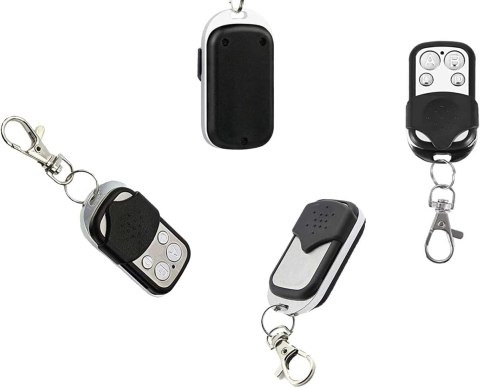 Zestaw 4 pilotów do bramy automatycznej z 4 przyciskami, uniwersalne, samouczące się, z baterią, stała częstotliwość 433,92 MHz Zestaw 4 pilotów do bramy automatycznej z 4 przyciskami, uniwersalne, samouczące się, z baterią, stała częstotliwość 433,92 MHz