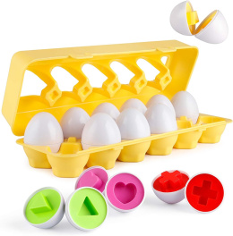 Układanka jajka dopasuj kształty Montessori 12 szt