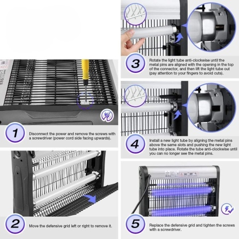 MOCNA LAMPA OWADOBÓJCZA NA KOMARY ĆMY DUŻA SKUTECZNA PUŁAPKA ELEKTRYCZNA UV
