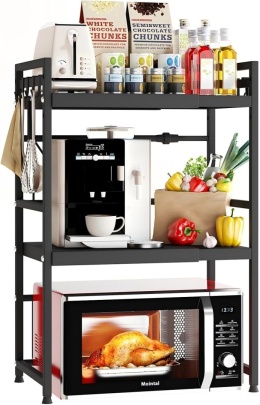 PÓŁKA NA MIKROFALĘ STOJAK NA PRZYPRAWY NACZYNIA 3 POZIOMY REGULOWANY