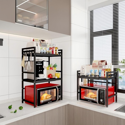 PÓŁKA NA MIKROFALĘ STOJAK NA PRZYPRAWY NACZYNIA 3 POZIOMY REGULOWANY