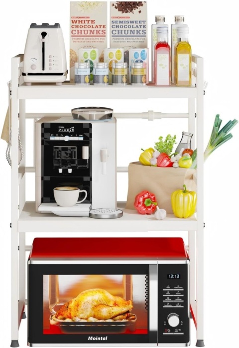 Półka do stojaka na kuchenkę mikrofalową Rozszerzalna regulowana półka