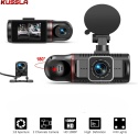Kamera samochodowa z przodu i z tyłu, kamera samochodowa 1080P, 3 kanały, karta 64 GB