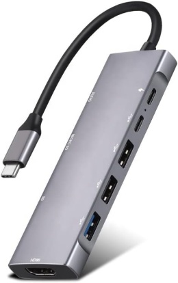 HUB 9w1 USB-C Adapter Rozdzielacz HDMI 4k UHD Karta Micro SD 3x USB 3.0 PD