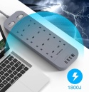 Przedłużacz HANYCONY z gniazdami USB, listwa zasilająca z 8 gniazdami i 4 portami USB