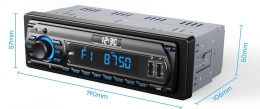 Radio Samochodowe Bluetooth RDS 2x USB AUX MP3 Mikrofon Pilot 1-DIN LCD LED