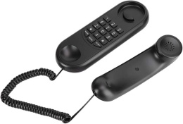 Telefon stacjonarny TCF1000 z podwójnym suwakiem i uchwytem na biurko – czarny