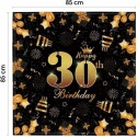 OBRUS URODZINOWY 30 URODZINY DEKORACJA 85X85CM czarny złoty