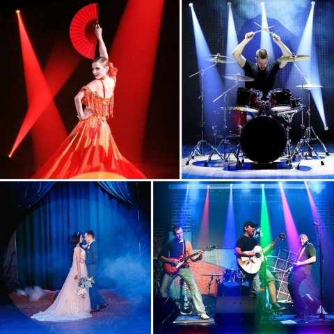 20W reflektor punktowy z pilotem, reflektory LED RGBWYP+Cyjan DJ