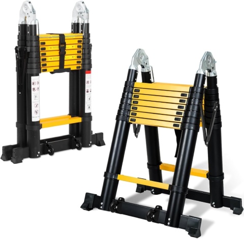 Aluminiowa drabina teleskopowa 2,5 + 2,5 m DO 150 KG