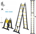 Aluminiowa drabina teleskopowa 2,5 + 2,5 m DO 150 KG