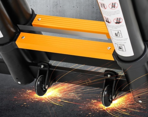 Aluminiowa drabina teleskopowa 2,5 + 2,5 m DO 150 KG