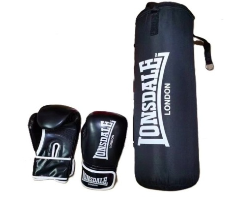 Młodzieżowy bokserski zestaw treningowy LONSDALE - czarny