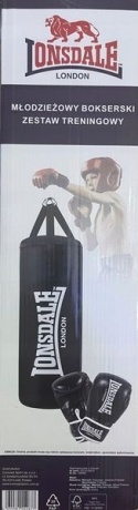 Młodzieżowy bokserski zestaw treningowy LONSDALE - czarny