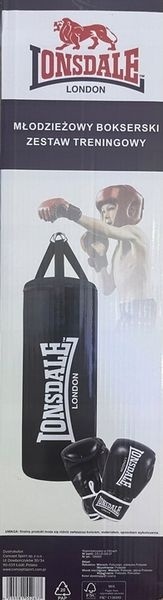 Młodzieżowy bokserski zestaw treningowy LONSDALE - czarny