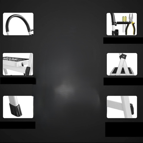 Drabina Składana 4 Stopniowa Stalowa Domowa Drabinka Wysoka Jakość