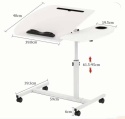STOLIK POMOCNICZY REGULOWANY NA KÓŁKACH POD LAPTOPA- POWYSTAWOWY IDEALNY