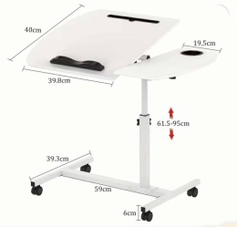 STOLIK POMOCNICZY REGULOWANY NA KÓŁKACH POD LAPTOPA- POWYSTAWOWY IDEALNY