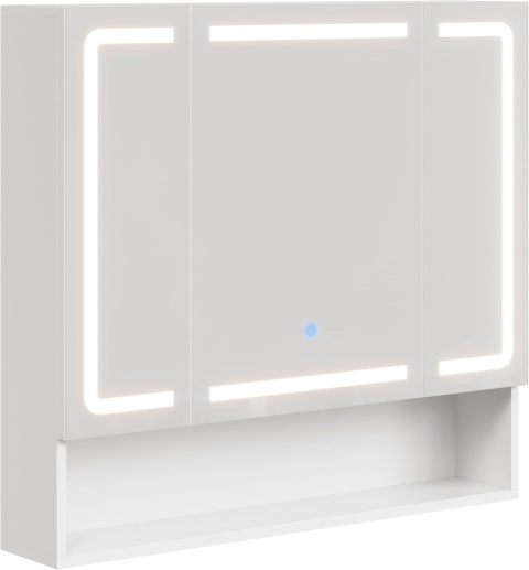 SZAFKA ŁAZIENKOWA Z LUSTREM OŚWIETLENIEM LED NOWOCZESNA