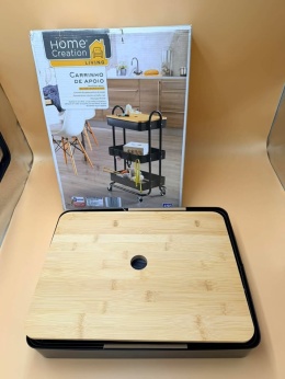 Metalowy wózek wielofunkcyjny 3-poziomowy z kółkami