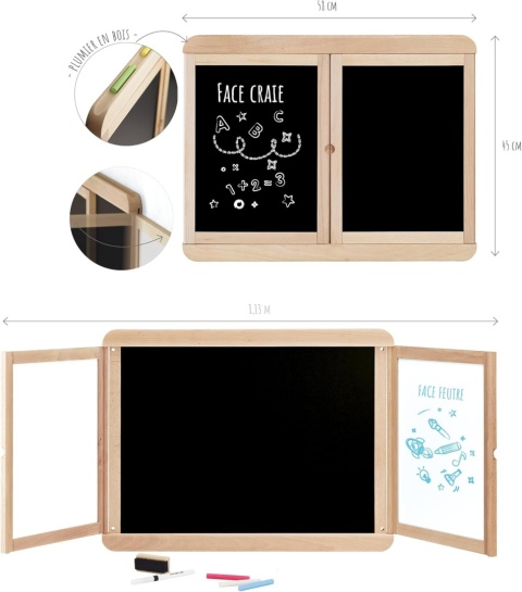 TABLICA ŚCIENNA KREDOWA MAGNETYCZNA