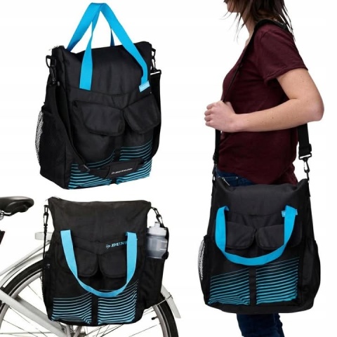 TORBA ROWEROWA SAKWA NA BAGAŻNIK DUNLOP 20L TERMICZNA CZARNA NIEBIESKA