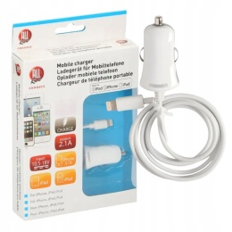 ŁADOWARKA SAMOCHODOWA IPHONE BIAŁA ALL RIDE ŁADOWANIE TELEFONU AKCESORIA