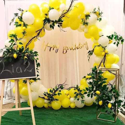 STELAŻ STOJAK KOŁO OBRĘCZ NA BALONY METAL ZŁOTY 2,2 M KOMUNIA WESELE ŚCIANKA