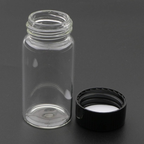 Szklane buteleczki 24 sztuki z czarną nakrętką