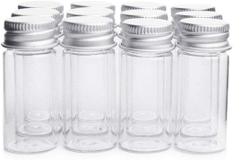Butelki z przezroczystego szkła z aluminiową zakrętką 24szt 6cm x 2cm