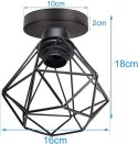 TOKIUS E-27 Lampa sufitowa, 16 cm w stylu industrialnym czarna