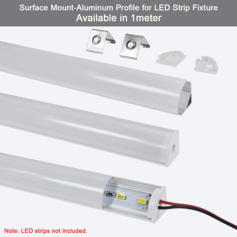 Profile aluminiowe do taśm LED ZESTAW 10 SZTUK Profile aluminiowe do taśm LED ZESTAW 10 SZTUK