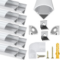 Profile aluminiowe do taśm LED ZESTAW 10 SZTUK