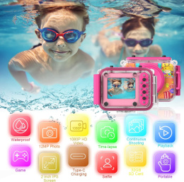 Aparat cyfrowy Selfie dla dzieci z kartą SD 32 GB Wodoodporny