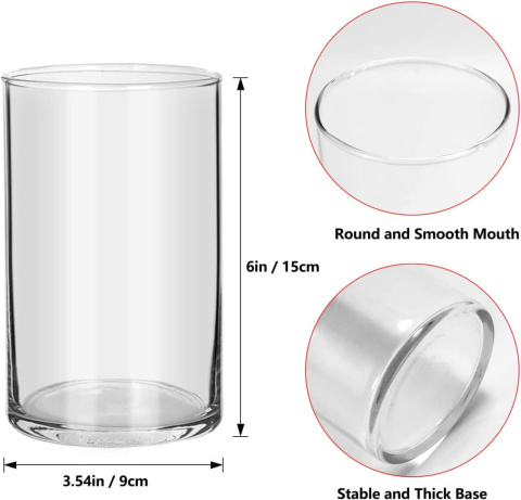 Wazon Szklany Cylinder 9 Fi 15cm Grube Szkło Wazon Szklany Cylinder 9 Fi 15cm Grube Szkło
