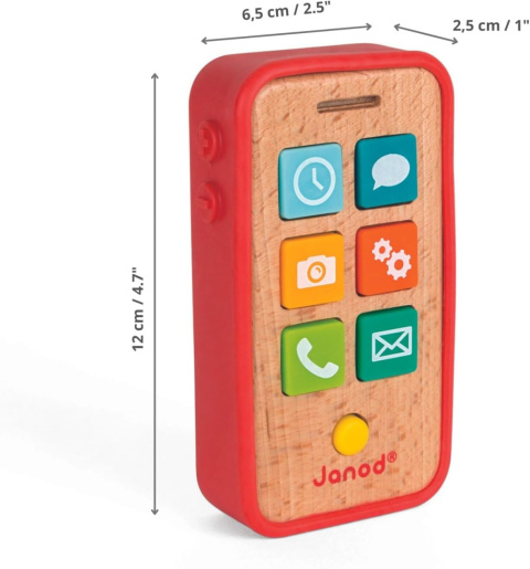 Janod - Drewniany Telefon Dźwiękowy dla Dzieci J05334 Janod - Drewniany Telefon Dźwiękowy dla Dzieci J05334