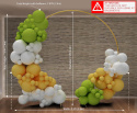 ZESTAW OKRĄGŁEGO ŁUKU BALONOWEGO YALLOVE ZŁOTY O DŁYUGOŚCI 2,2M