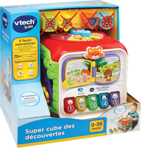 VTech - Super Cube Discookies - Kostka aktywności dla niemowląt (J.FRANCUSKI !!)