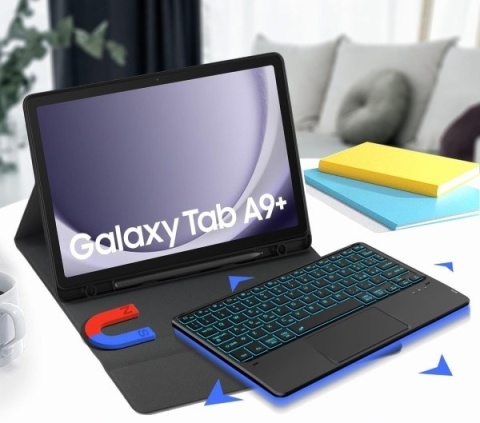 Etui z klawiaturą kompatybilną z Samsung Galaxy Tab A9+ 2023 Etui z klawiaturą kompatybilną z Samsung Galaxy Tab A9+ 2023