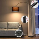 Lampa Podłogowa Łukowa 3000K Regulowana wysokość czarny abażur E27 9W