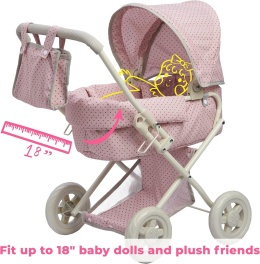 Wózek dla lalki zestaw 2 w 1 Teamson Kids Polka Dots Princess